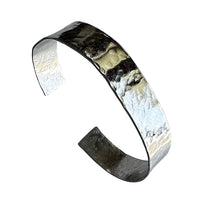 Textured Stainless Steel Silver Cuff Bracelet